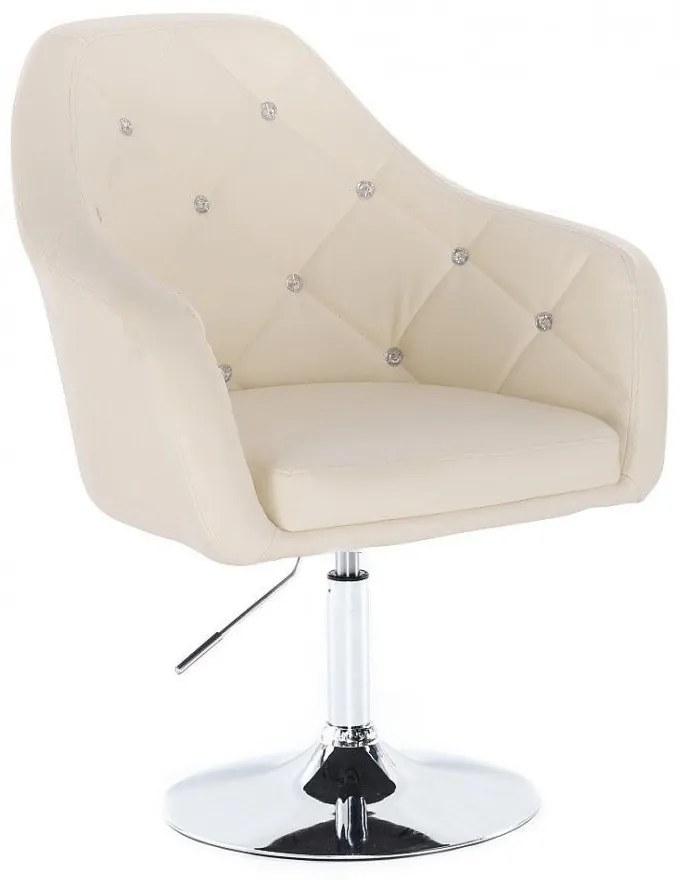LuxuryForm DESIGN Kreslo ROMA na striebornom tanieri - krémové