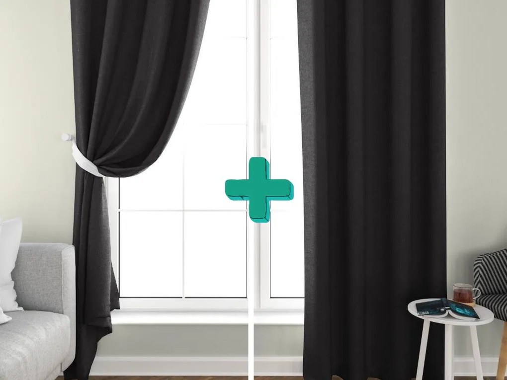 2x Čierny záves OXFORD 140x250 cm