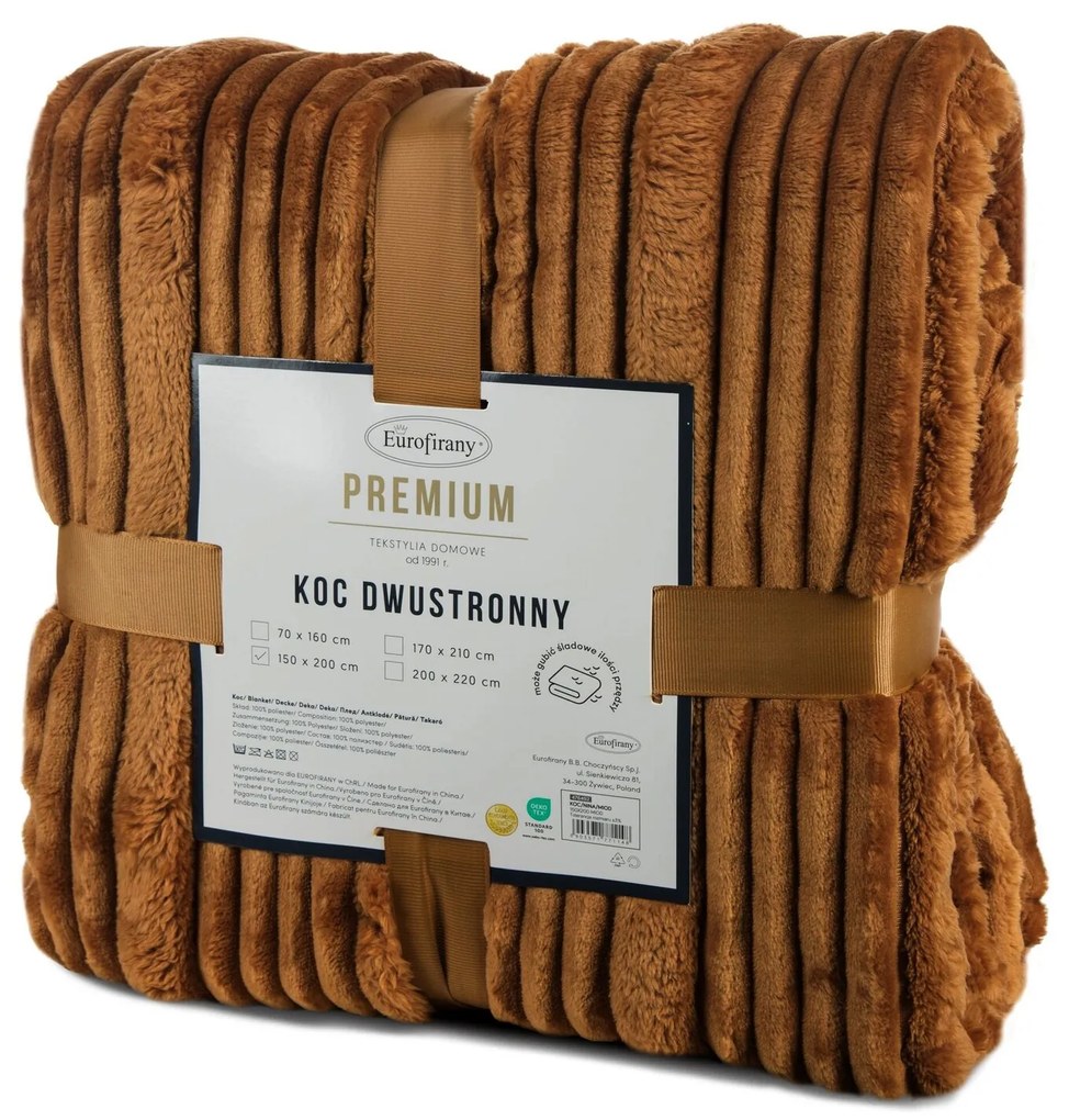 EUROFIRANY FLANELOVÁ DEKA NINA 150X200 CM MEDOVÁ