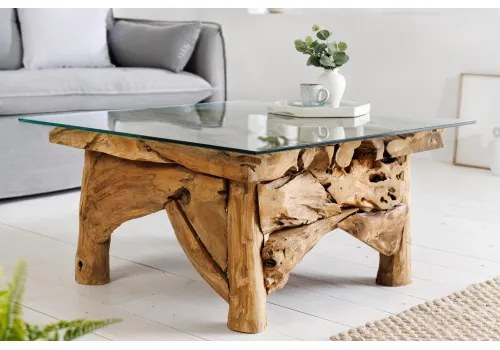 Konferenčný stôl Riverside 43199 80x80cm Drevo Teak  - Komfort-nábytok