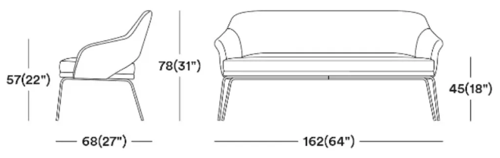 WINGS M ČALÚNENÁ LAVICA sofa