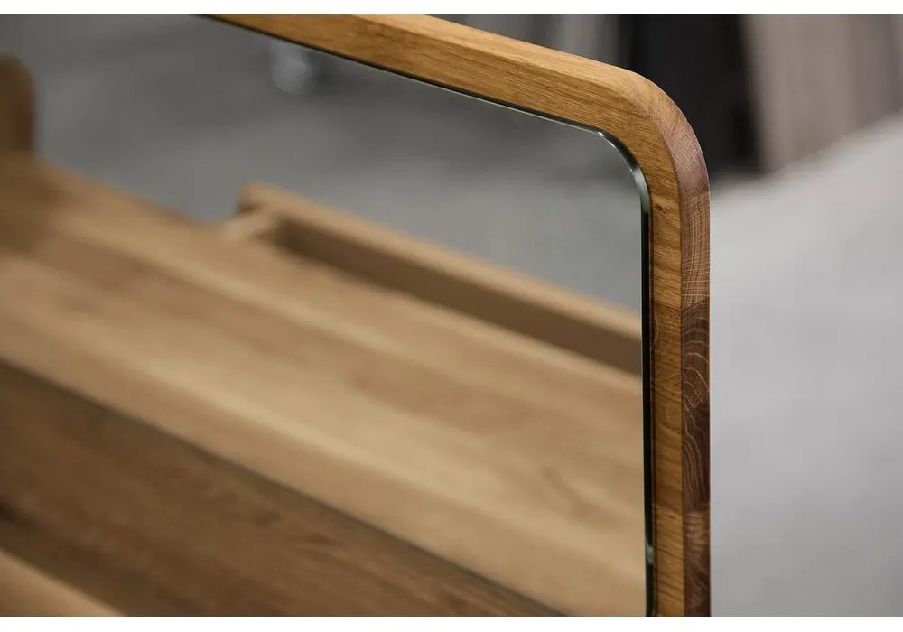 Toaletný stolík z dubového dreva so zrkadlom 110x45 cm Retro - The Beds