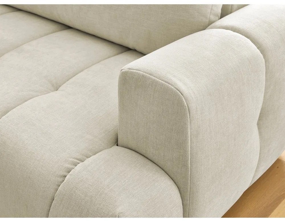 Béžová rozkladacia/s úložným priestorom rohová pohovka (ľavý roh/do L) Fuji – Bobochic Paris