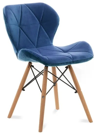 SADA 4x Jedálenská stolička TRIGO 74x48 cm tmavomodrá/buk