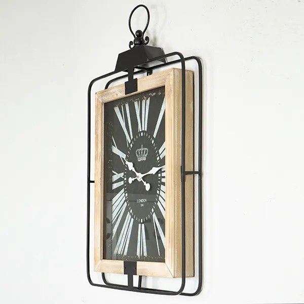 Nástenné hodiny 1xAA 76x46 béžová/čierna