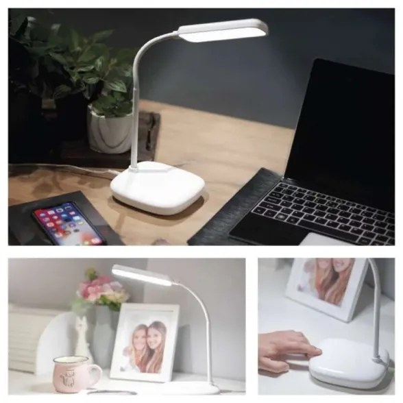 LED Stmievateľná flexibilná stolná lampa LED/12W/230V 3000K/4000K/6500K biela