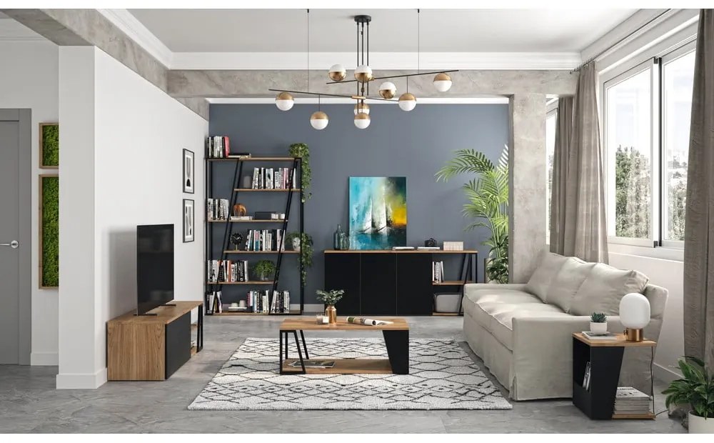 Konferenčný stolík s doskou v dekore orechového dreva 40x40 cm Albi - TemaHome