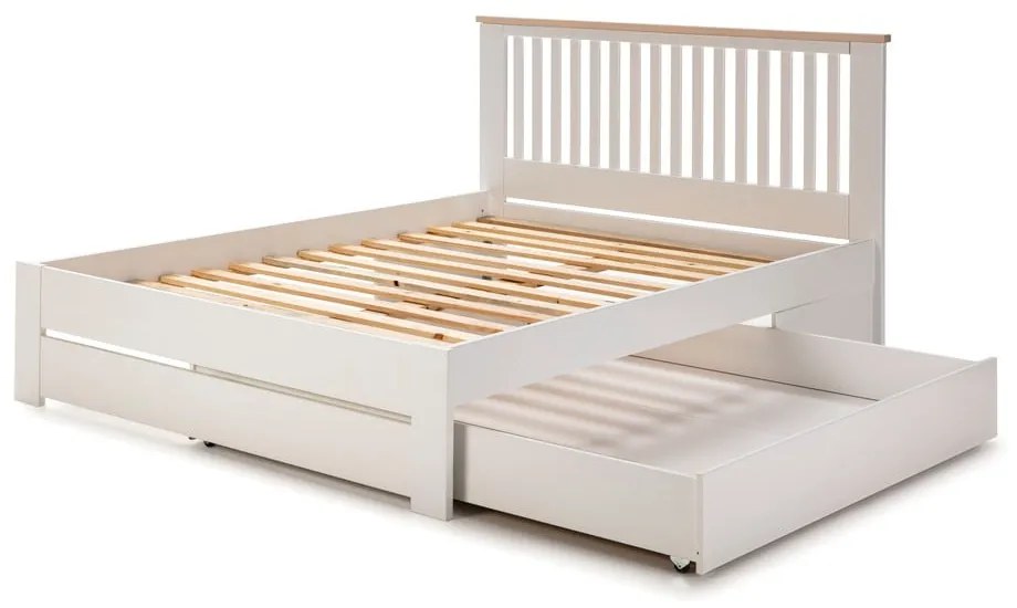 Biela zásuvka pod posteľ Marckeric Enara, 137 x 147 cm