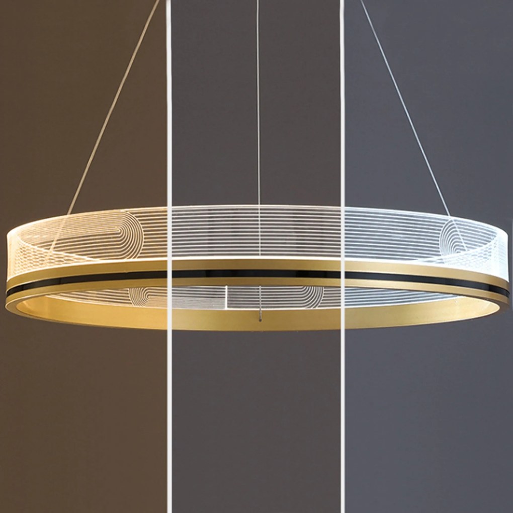 Toolight Toolight, LED závesné svietidlo 60cm APP1190-CP, zlatá, OSW-40020
