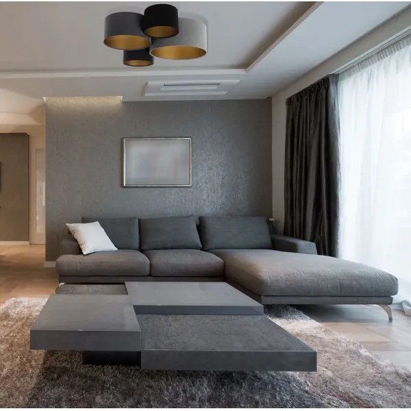 Stropné svietidlo SPACE 4xE27/60W/230V šedá/čierna/zlatá