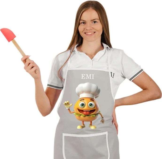 Kuchynská zástera Burger EMI, sivá