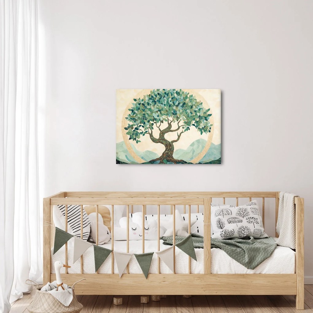 Obraz – Elegantná mozaika so stromom (70x50 cm)