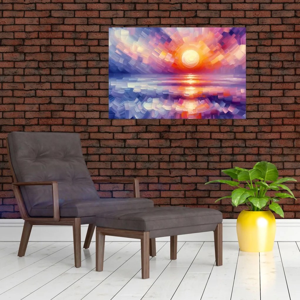 Obraz - Farebný umelecký západ slnka (90x60 cm)