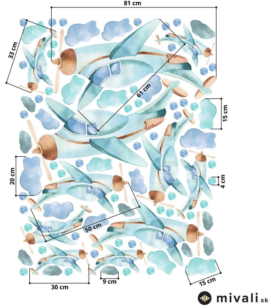 Samolepky na stenu - Lietadlá