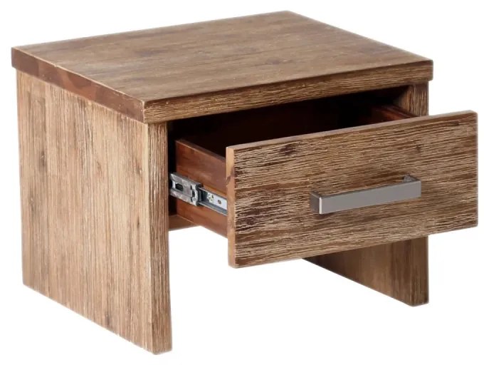 furniture-nabytek.cz - Masívny nočný stolík Albury z kartáčovanej akácie, lakovaný – prírodná farba