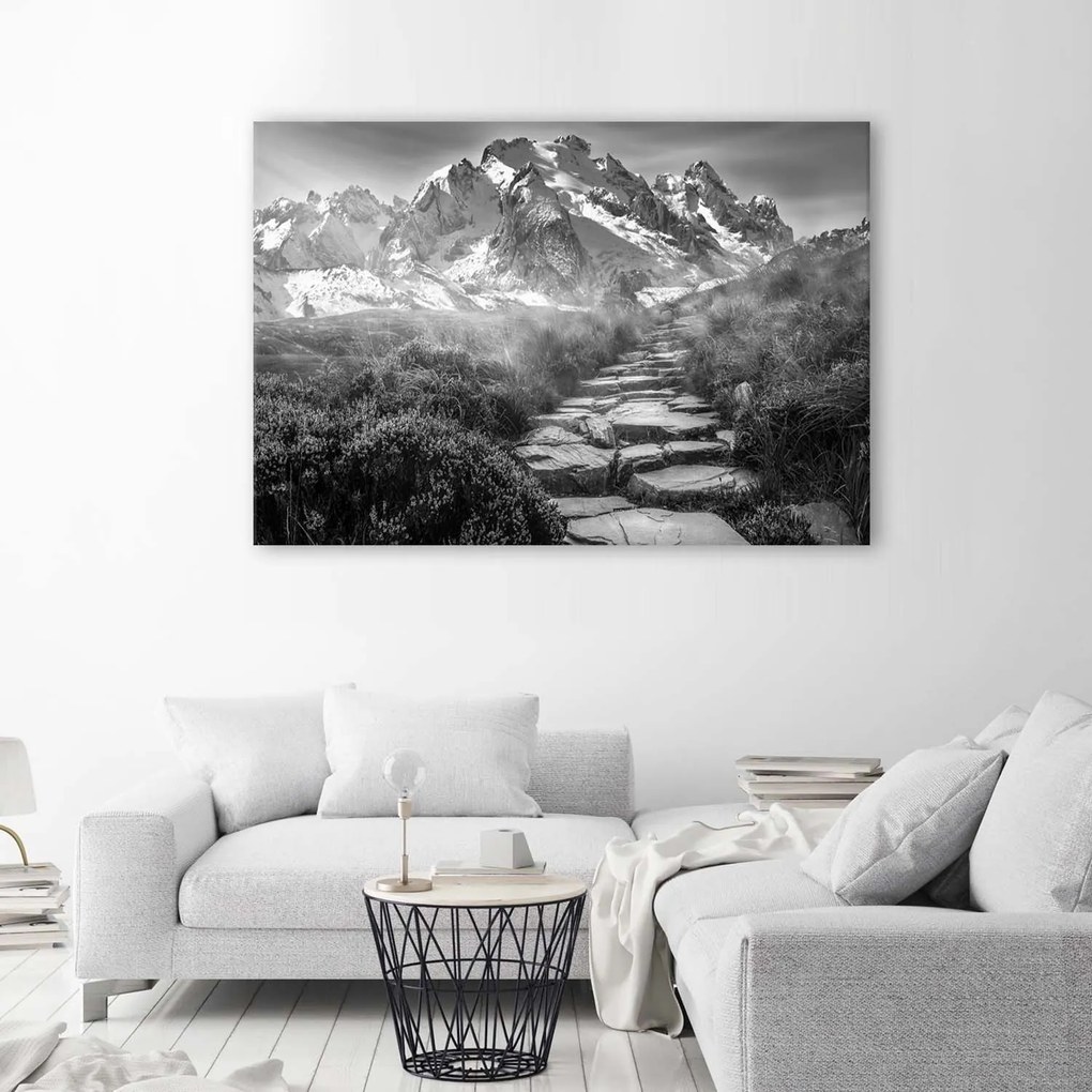 Gario Obraz na plátne Kamenná cesta na vrchol - čiernobiely Rozmery: 60 x 40 cm