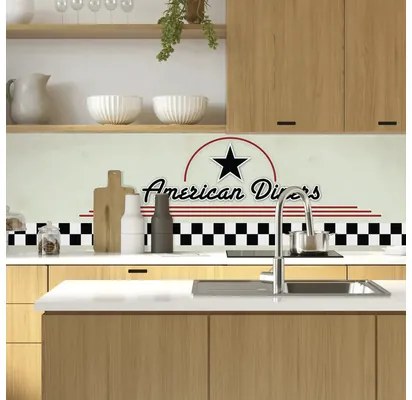 Obkladový panel do kuchyne mySpotti Profix nápis American Diners 100 x 60 cm PX-10060-196-HB