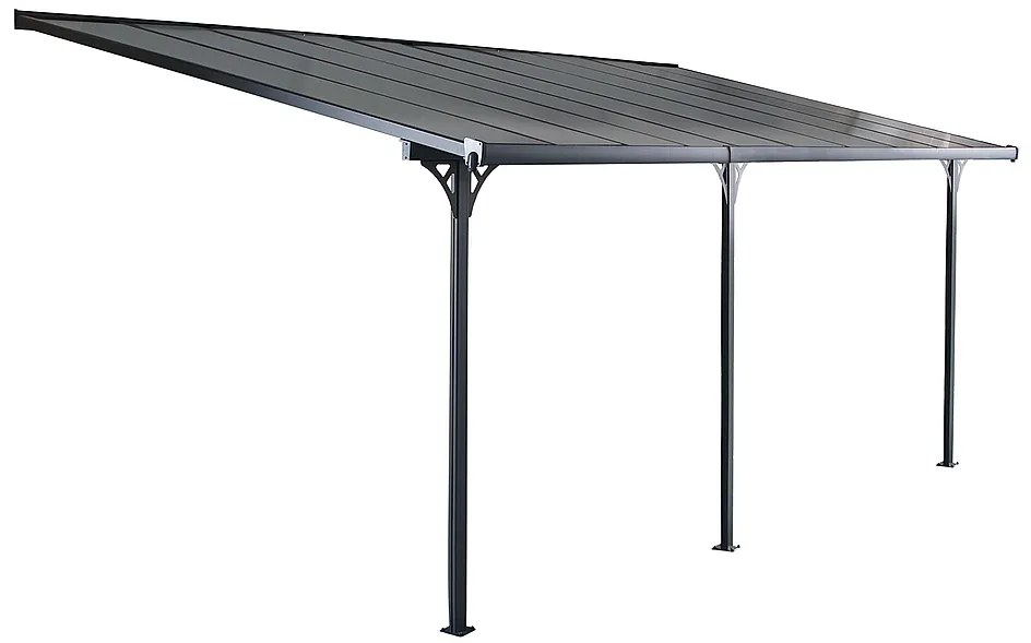 Pergola 618 x 305 cm (čierná+transparentní polykarbonát)