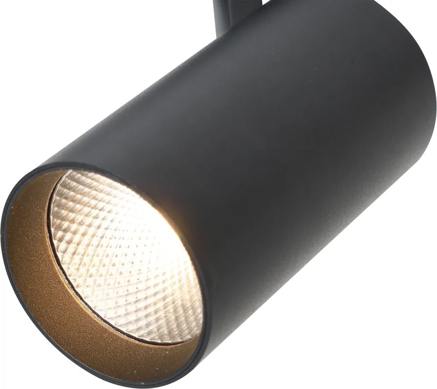 Moderný reflektor čierny pre 1-fázový koľajnicový systém vrátane LED - Iconic Mark