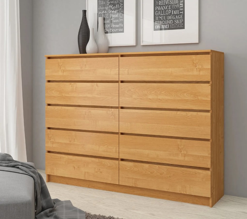 Komoda Kurtinaitis 10SZ (jelša). Akcia -21%. Vlastná spoľahlivá doprava až k Vám domov. 1068860