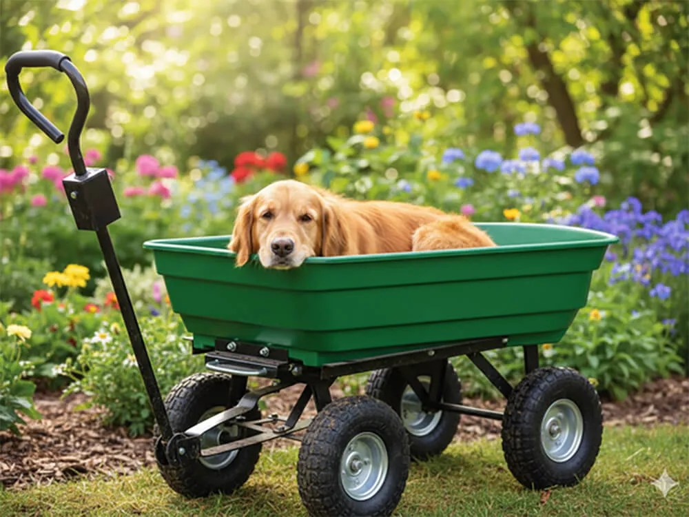 CH Zelený záhradný vyklápací vozík Fury - 75l