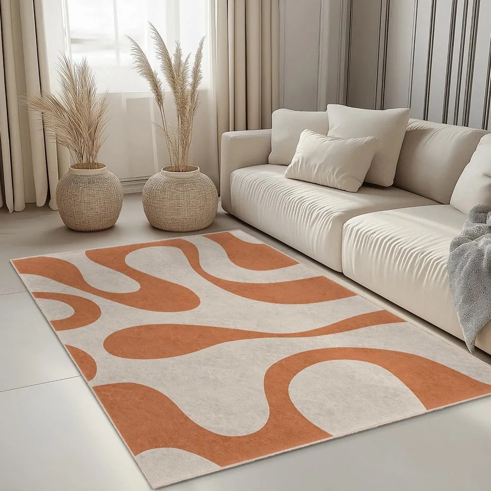 Oranžový prateľný koberec 60x100 cm Caramel Latte – Mila Home