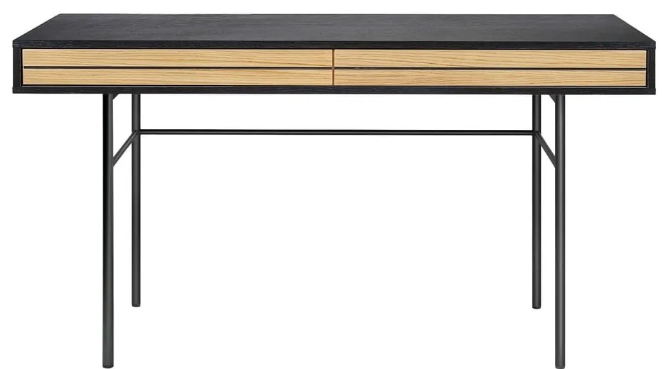 Čierny písací stôl Woodman Stripe, 130 x 60 cm