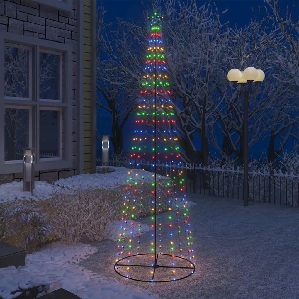 vidaXL Vianočný stromček, kužeľ, 330 LED, farebné svetlo 100x300cm