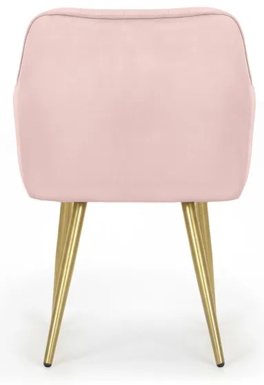 Sada dvoch jedálenských stoličiek FLORENCE zamatové, ružové / zlaté nohy (2 ks)