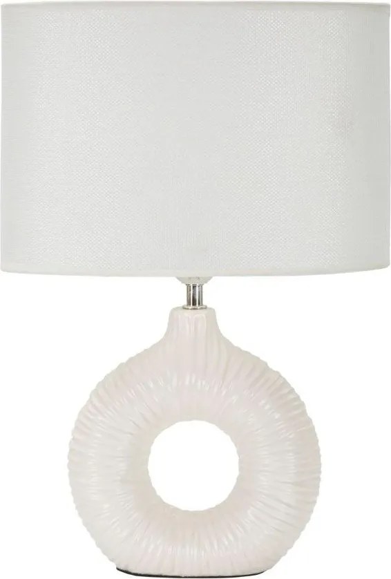 Biela keramická stolová lampa s textilným tienidlom (výška 43 cm) Seta – Mauro Ferretti
