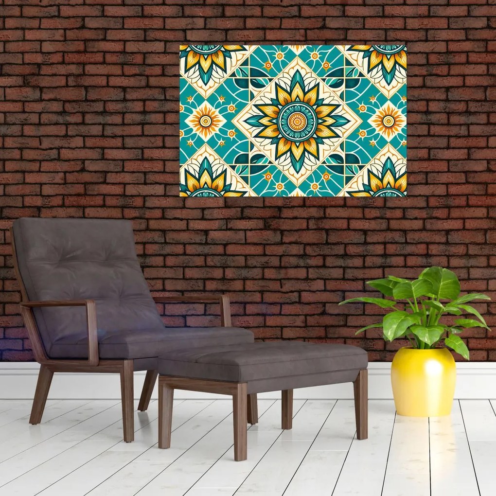 Obraz - Tyrkysový vzor (90x60 cm)