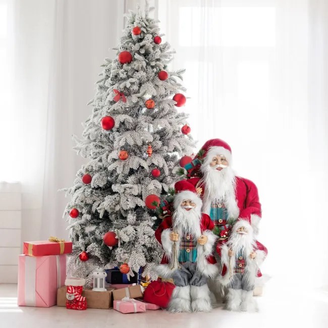 Vianočná dekorácia 69 A Mikuláš biela / červená