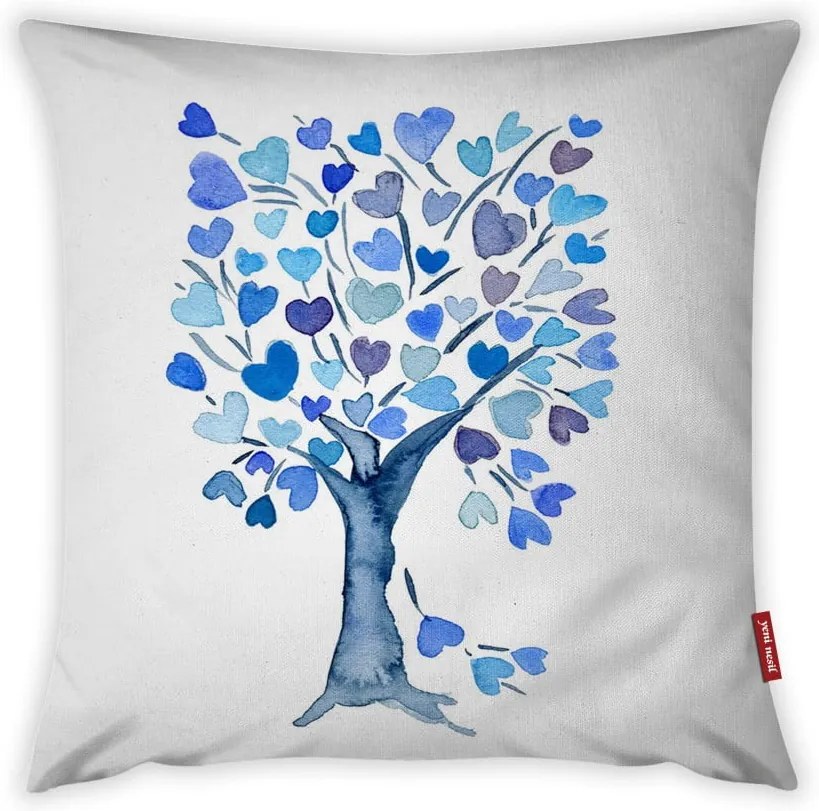 Obliečka na vankúš Vitaus Love Tree Azul, 43 × 43 cm