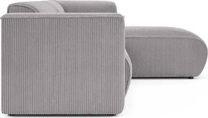 Svetlosivá menčestrová rohová pohovka (pravý roh/s leňoškou) Merid – Ropez