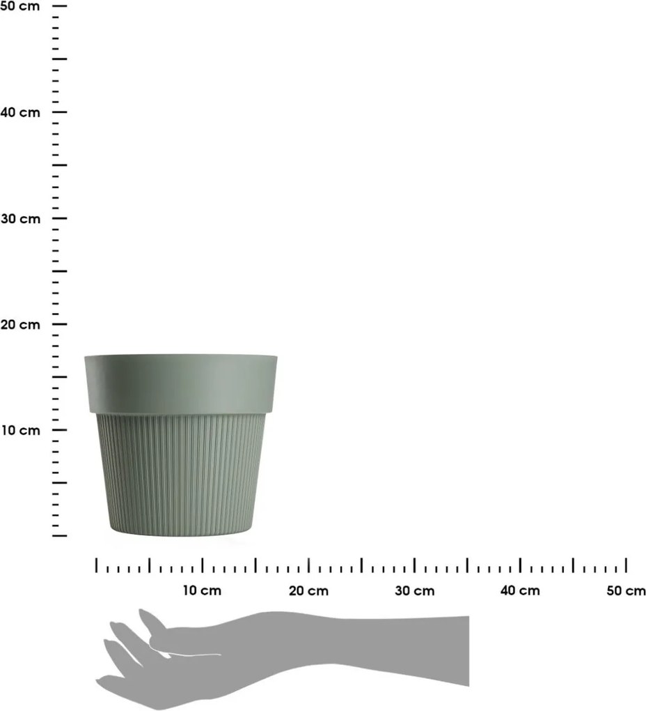 PLASTOVÝ KVETINÁČ SILVA LINE 20X17,5 CM MÄTOVÁ