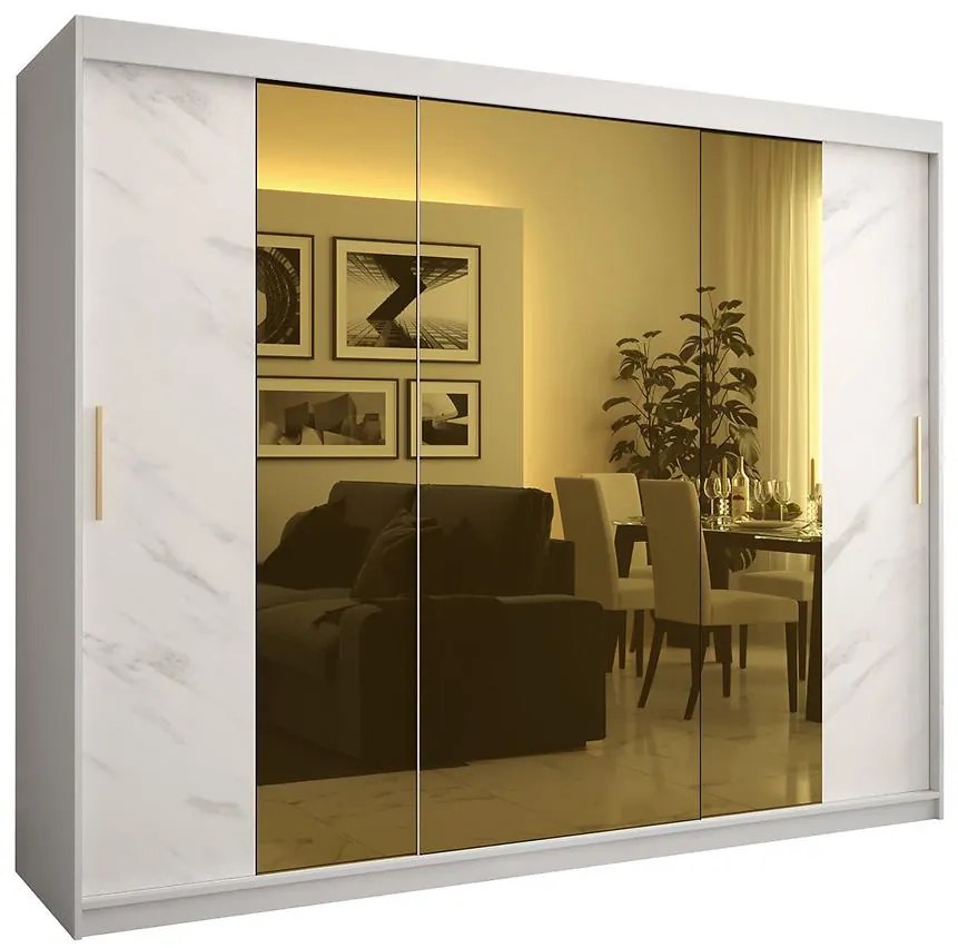 Skriňa Platinum T2 250 biely mramor/biely