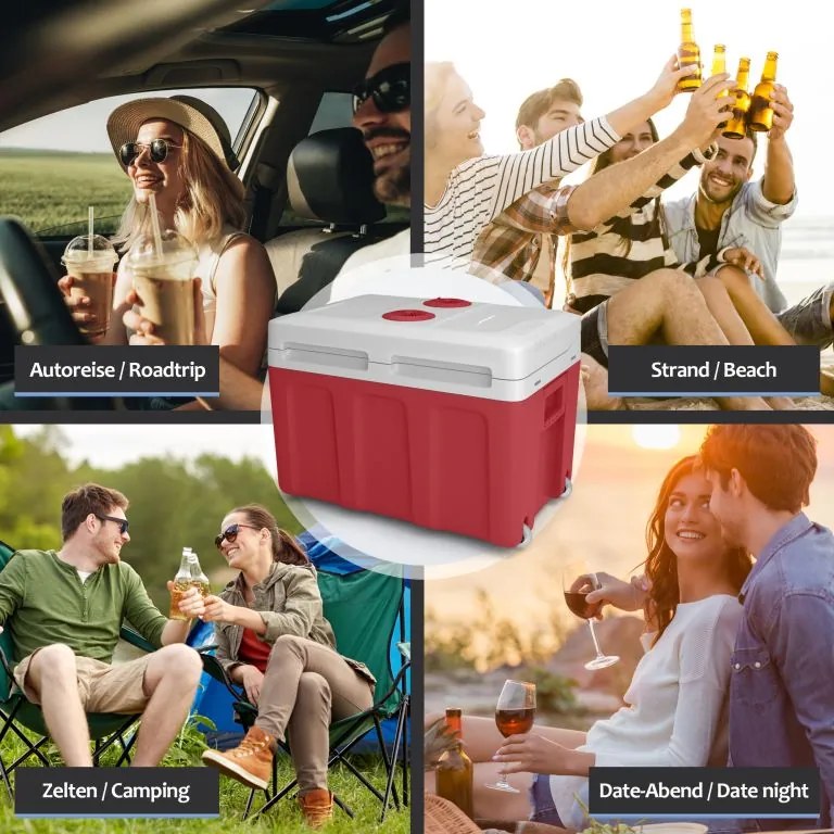 Jago Elektrický chladiaci box 2 v 1, 40 l, červená