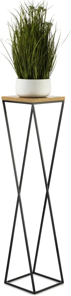 STOJAN NA KVETINÁČ LOFT7 100X24X24 CM ČIERNA/HNEDÁ