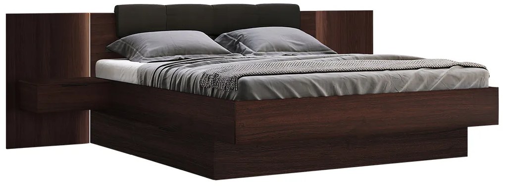 Manželská posteľ DOTA + rošt a doska s nočnými stolíkmi - wenge / 180x200 / Moravia - 16 cm