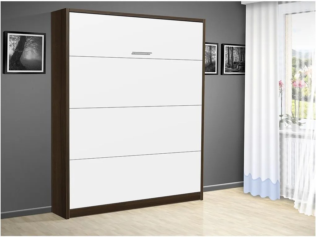 Sklápacia posteľ VS 3054 P - 200x180 cm farba lamina: agát/biele dvere