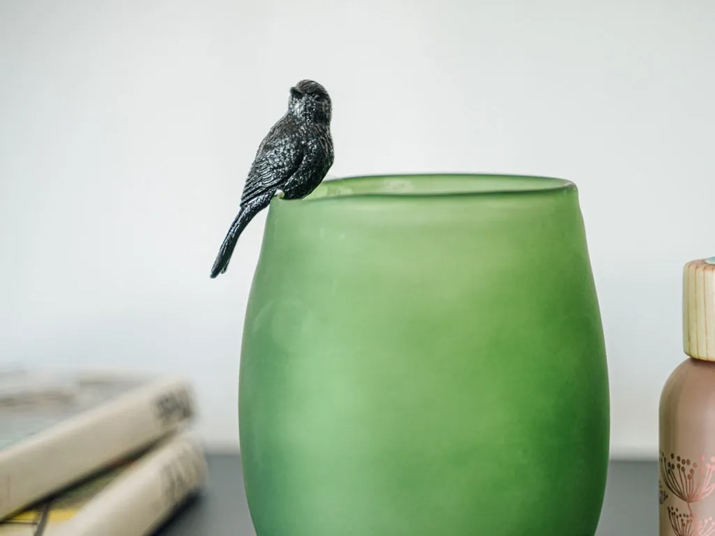 Dekorácia na kvetináč KOLIBRÍK čierna