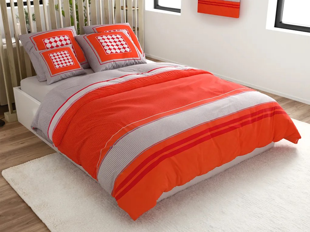 Obliečky z Renforcé bavlny TABITA červené Rozmer obliečky: 2 ks 80 x 80 cm | 200 x 220 cm