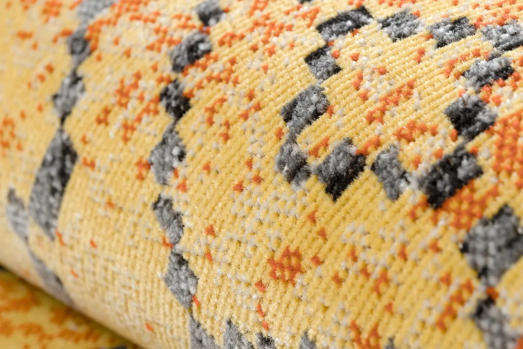 Moderný koberec MUNDO D5751 glamour outdoor oranžovo / čierny