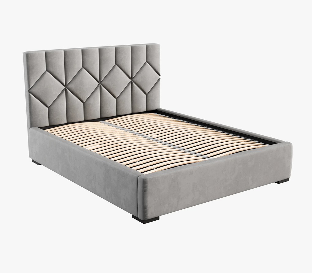 Čalúnená posteľ 140x200 cm Veggie (sivohnedá). Vlastná spoľahlivá doprava až k Vám domov. 1041801