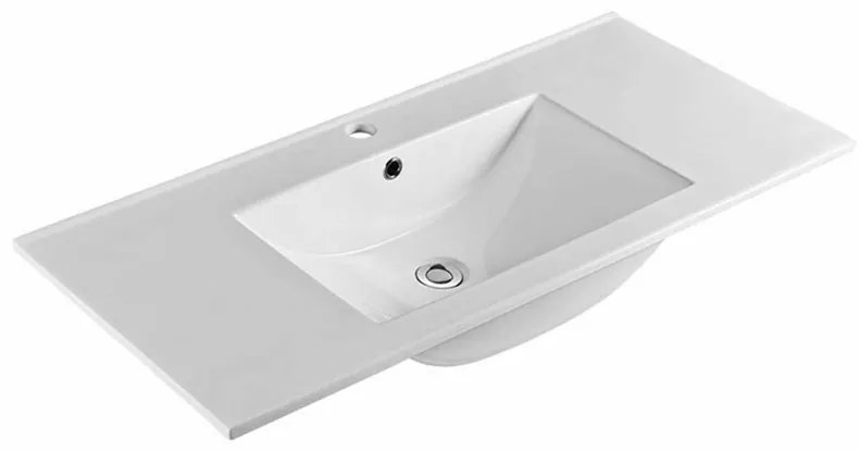 Mereo, Mailo, kúpeľňová skrinka s keramickým umývadlom 101x48x72 cm, biela, MER-CN512