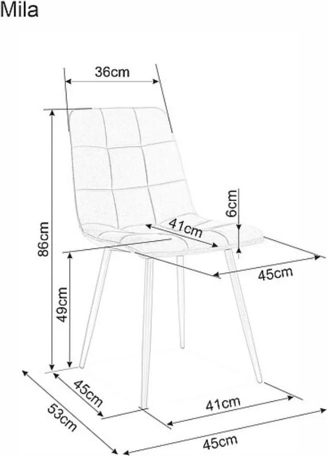 Béžová zamatová jedálenská stolička MILA D