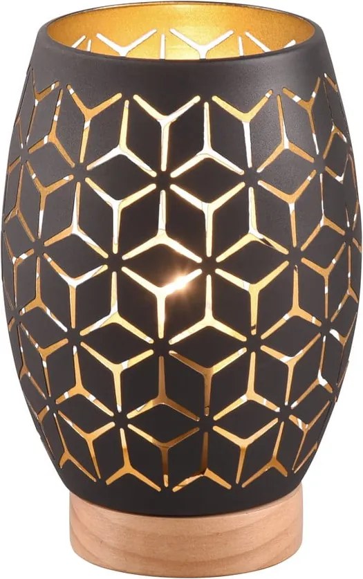 Čierna stolová lampa (výška 21 cm) Bidar – Trio