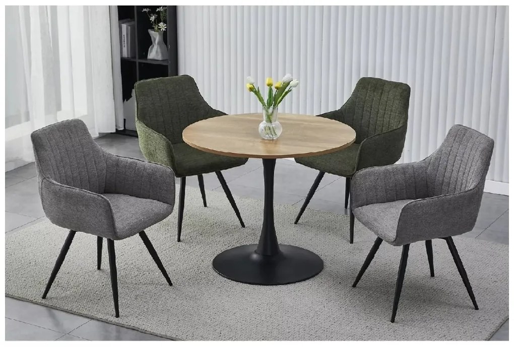 Okrúhly jedálenský stôl AMADEO II 90x90 cm, dekor dub