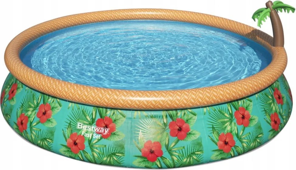 Rozkladací bazén pre deti s rozprašovačom Tropický 457 x 84 cm 15FT Bestway