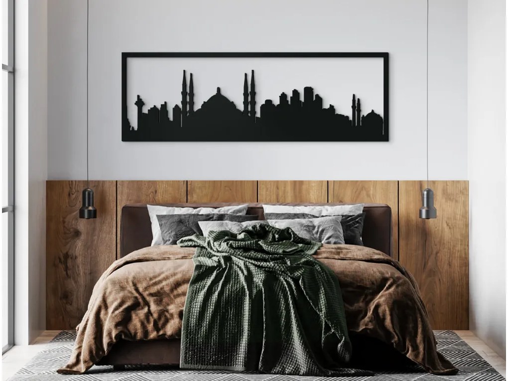 drevko Obraz Istanbul panoráma Rozmer obrazu: 29,5 x 89 cm, Farba dekorácie: Čierna